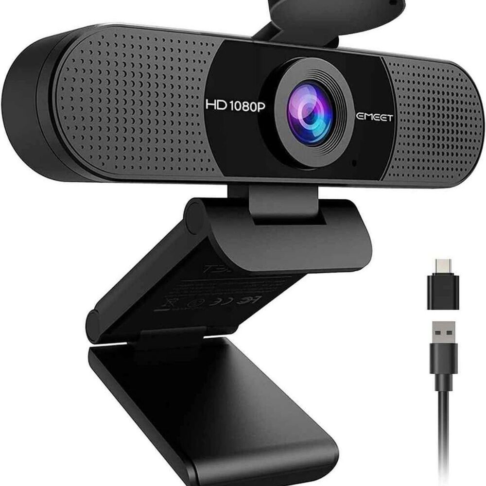 1080P Webcam with Microphone, C960 Web Camera, 2 Mics, 90° FOV